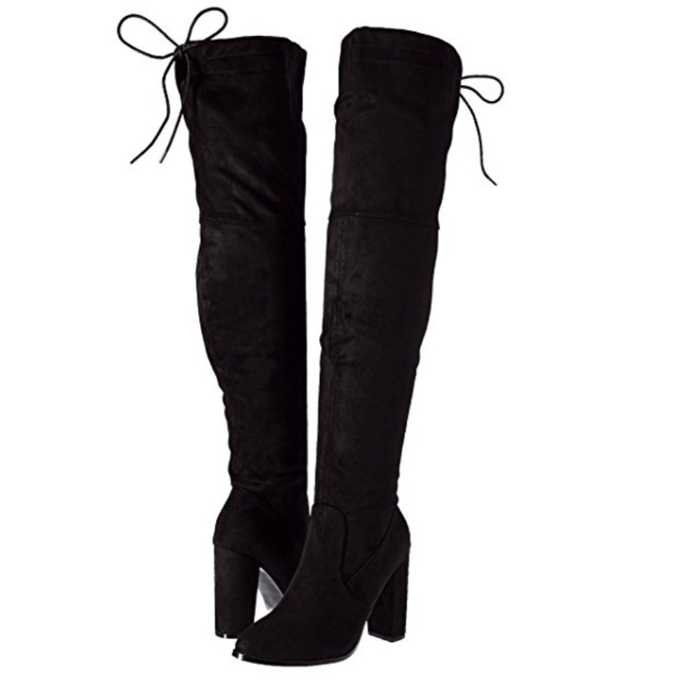 Black Sock Heeled Over The Knee Boots